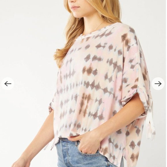 entro Tops - NWOT Entro Tie Dye Shirt with Fringe